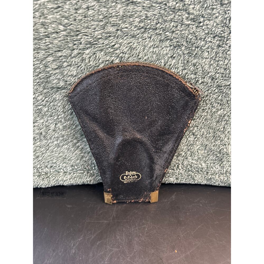 Rogers EZ Lok Pouch Black Leather Zipper Pouch Pincher Vintage